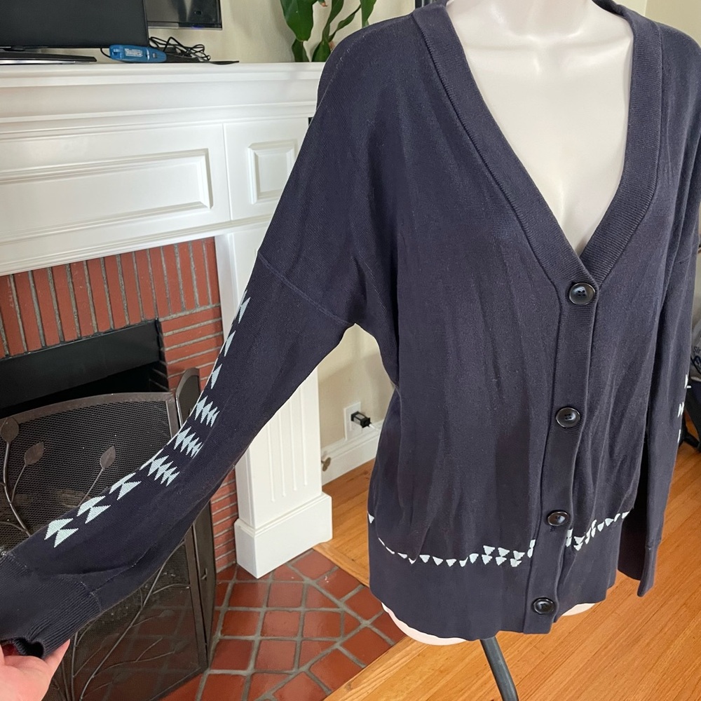 Pendleton Blue Cotton Button-Down Cardigan Small … - image 3